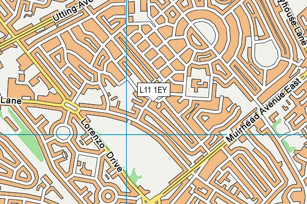 L11 1EY map - OS VectorMap District (Ordnance Survey)