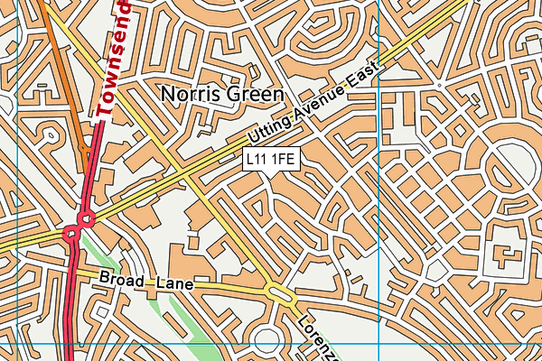 L11 1FE map - OS VectorMap District (Ordnance Survey)