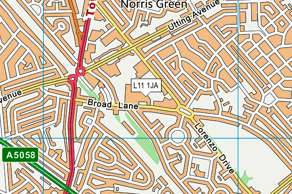 L11 1JA map - OS VectorMap District (Ordnance Survey)