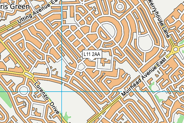 L11 2AA map - OS VectorMap District (Ordnance Survey)