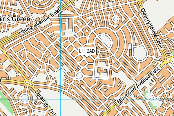 L11 2AD map - OS VectorMap District (Ordnance Survey)