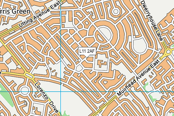 L11 2AF map - OS VectorMap District (Ordnance Survey)