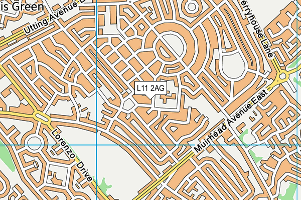 L11 2AG map - OS VectorMap District (Ordnance Survey)