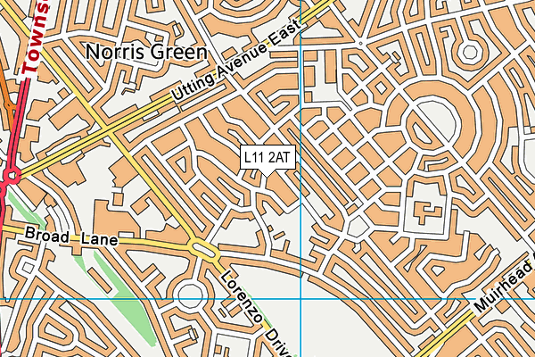 L11 2AT map - OS VectorMap District (Ordnance Survey)
