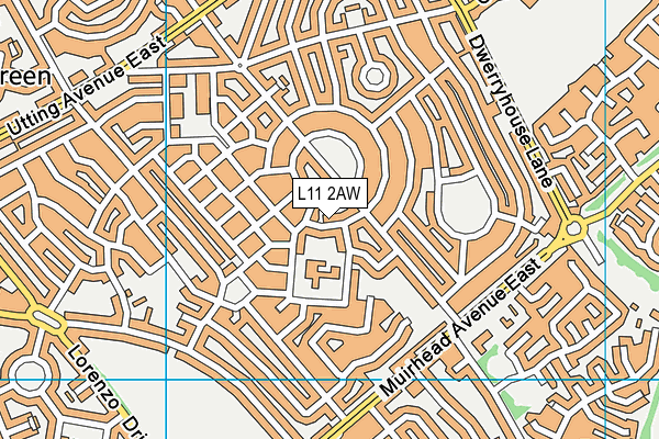 L11 2AW map - OS VectorMap District (Ordnance Survey)