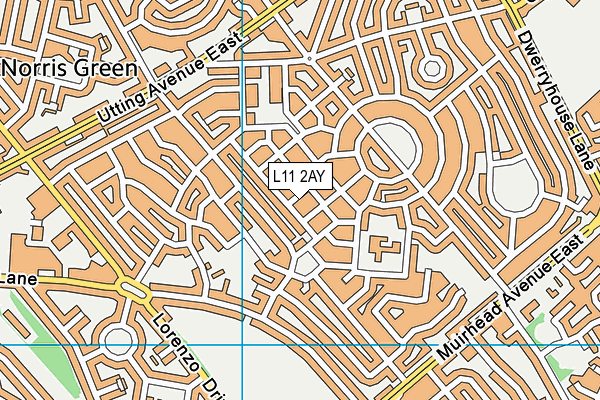 L11 2AY map - OS VectorMap District (Ordnance Survey)