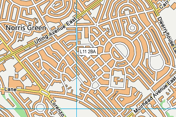 L11 2BA map - OS VectorMap District (Ordnance Survey)