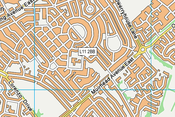 L11 2BB map - OS VectorMap District (Ordnance Survey)
