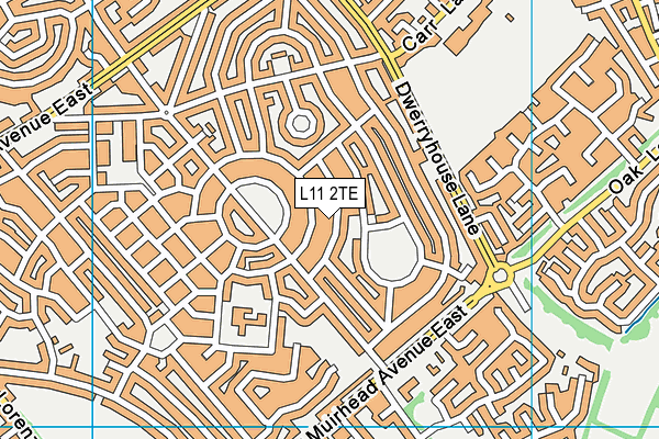 L11 2TE map - OS VectorMap District (Ordnance Survey)