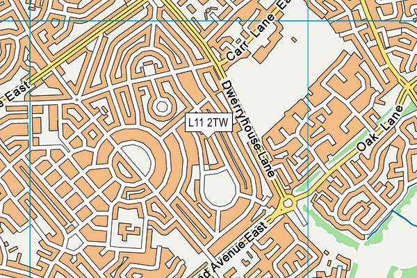 L11 2TW map - OS VectorMap District (Ordnance Survey)