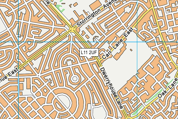 L11 2UF map - OS VectorMap District (Ordnance Survey)