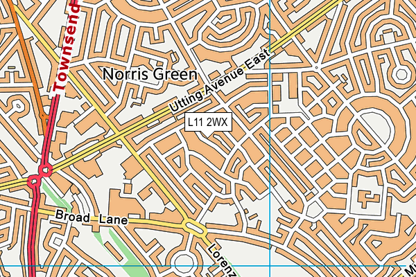 L11 2WX map - OS VectorMap District (Ordnance Survey)