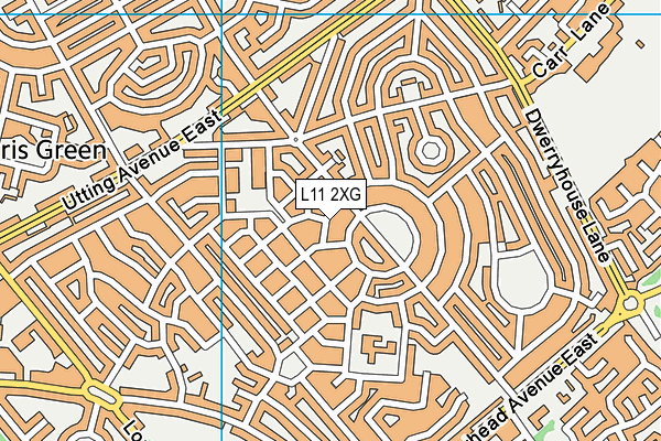 L11 2XG map - OS VectorMap District (Ordnance Survey)