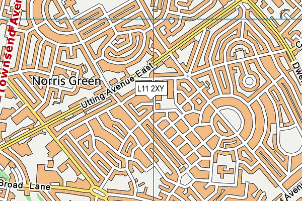 L11 2XY map - OS VectorMap District (Ordnance Survey)