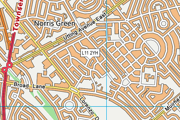 L11 2YH map - OS VectorMap District (Ordnance Survey)