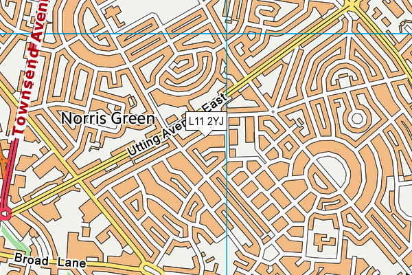 L11 2YJ map - OS VectorMap District (Ordnance Survey)
