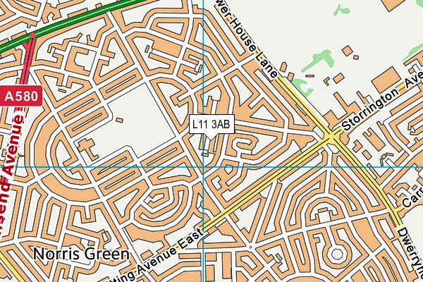 L11 3AB map - OS VectorMap District (Ordnance Survey)