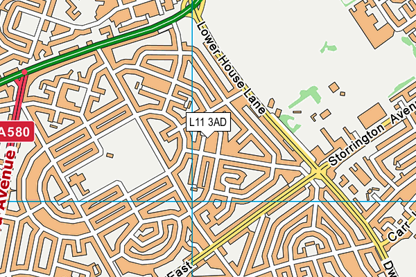 L11 3AD map - OS VectorMap District (Ordnance Survey)