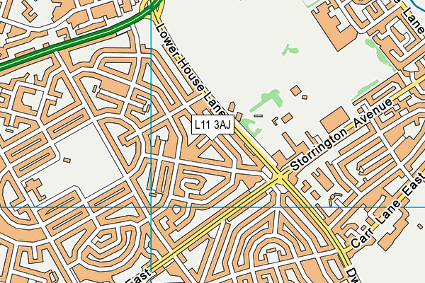 L11 3AJ map - OS VectorMap District (Ordnance Survey)