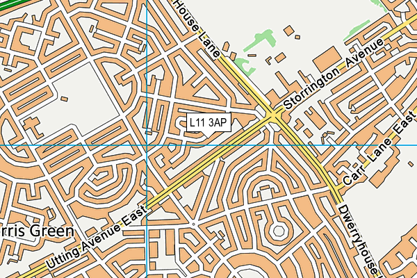L11 3AP map - OS VectorMap District (Ordnance Survey)