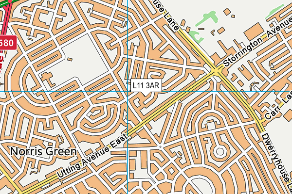 L11 3AR map - OS VectorMap District (Ordnance Survey)