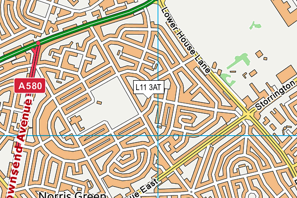 L11 3AT map - OS VectorMap District (Ordnance Survey)