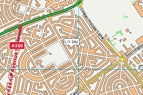 L11 3AU map - OS VectorMap District (Ordnance Survey)