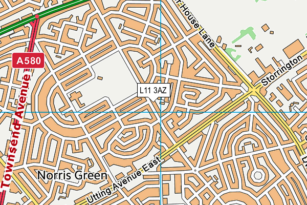 L11 3AZ map - OS VectorMap District (Ordnance Survey)
