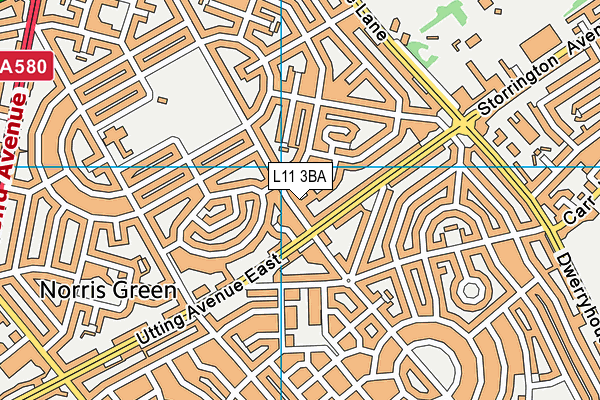 L11 3BA map - OS VectorMap District (Ordnance Survey)