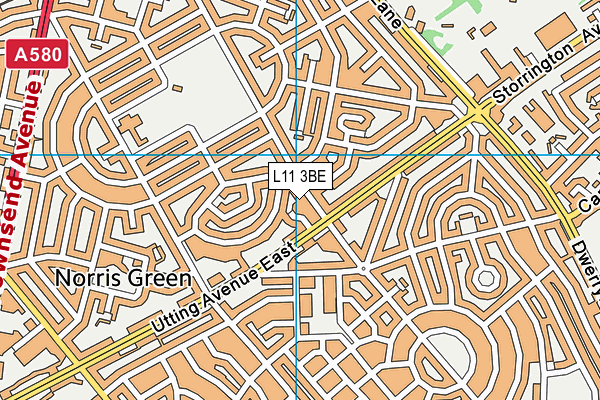 L11 3BE map - OS VectorMap District (Ordnance Survey)