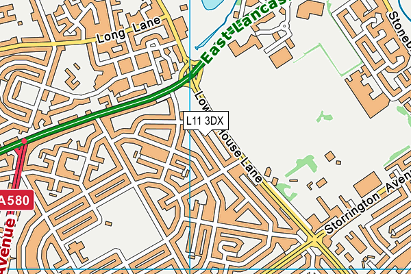 L11 3DX map - OS VectorMap District (Ordnance Survey)