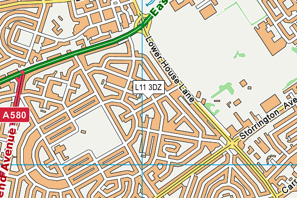 L11 3DZ map - OS VectorMap District (Ordnance Survey)