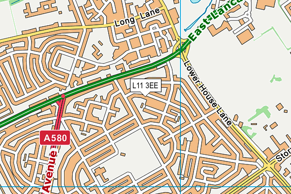 L11 3EE map - OS VectorMap District (Ordnance Survey)