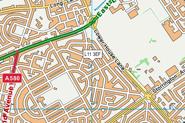 L11 3EF map - OS VectorMap District (Ordnance Survey)