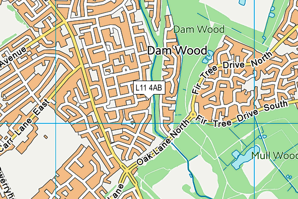 L11 4AB map - OS VectorMap District (Ordnance Survey)