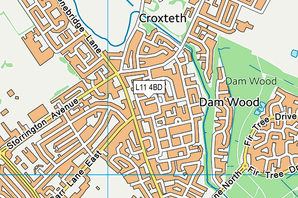 L11 4BD map - OS VectorMap District (Ordnance Survey)