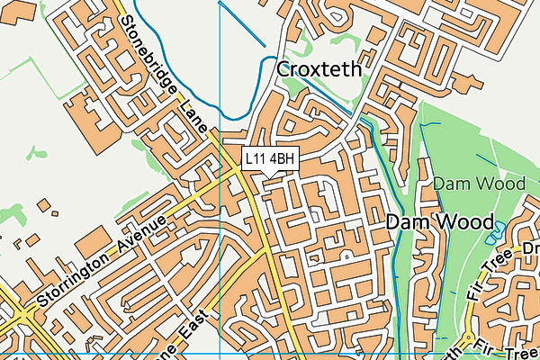 L11 4BH map - OS VectorMap District (Ordnance Survey)