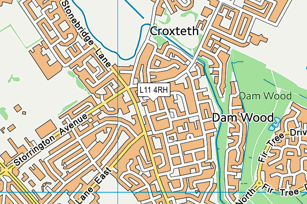L11 4RH map - OS VectorMap District (Ordnance Survey)