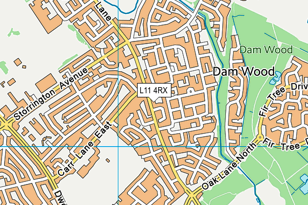 L11 4RX map - OS VectorMap District (Ordnance Survey)