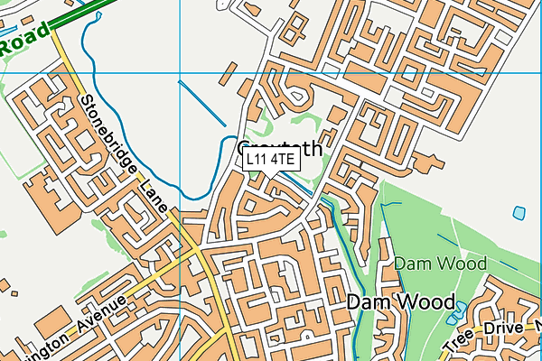 L11 4TE map - OS VectorMap District (Ordnance Survey)