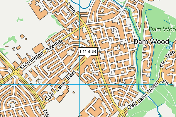 L11 4UB map - OS VectorMap District (Ordnance Survey)