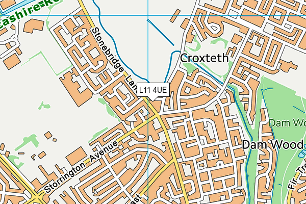 L11 4UE map - OS VectorMap District (Ordnance Survey)