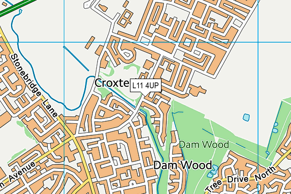 L11 4UP map - OS VectorMap District (Ordnance Survey)