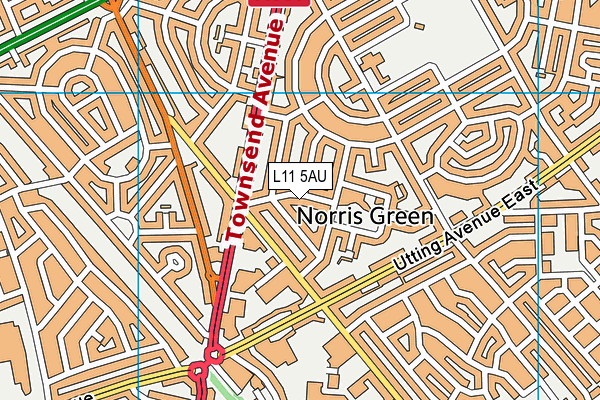 L11 5AU map - OS VectorMap District (Ordnance Survey)