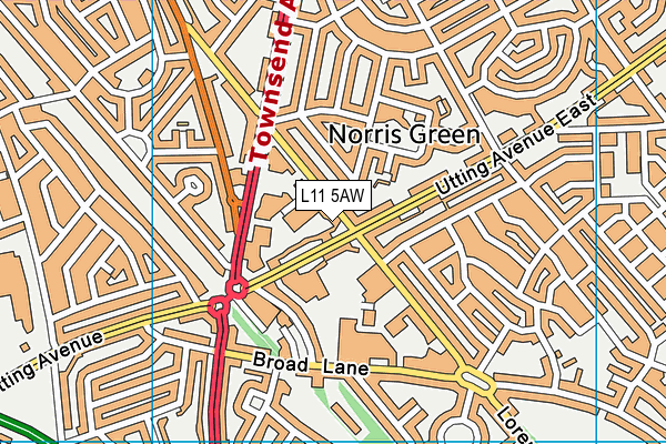 L11 5AW map - OS VectorMap District (Ordnance Survey)