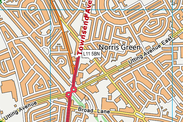 L11 5BN map - OS VectorMap District (Ordnance Survey)