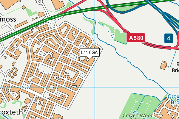 L11 6GA map - OS VectorMap District (Ordnance Survey)