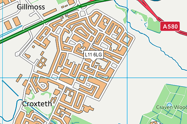 L11 6LG map - OS VectorMap District (Ordnance Survey)