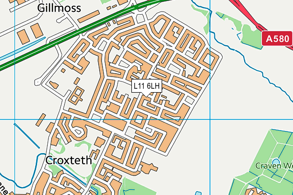 L11 6LH map - OS VectorMap District (Ordnance Survey)