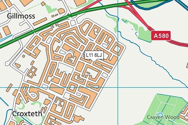 L11 6LJ map - OS VectorMap District (Ordnance Survey)